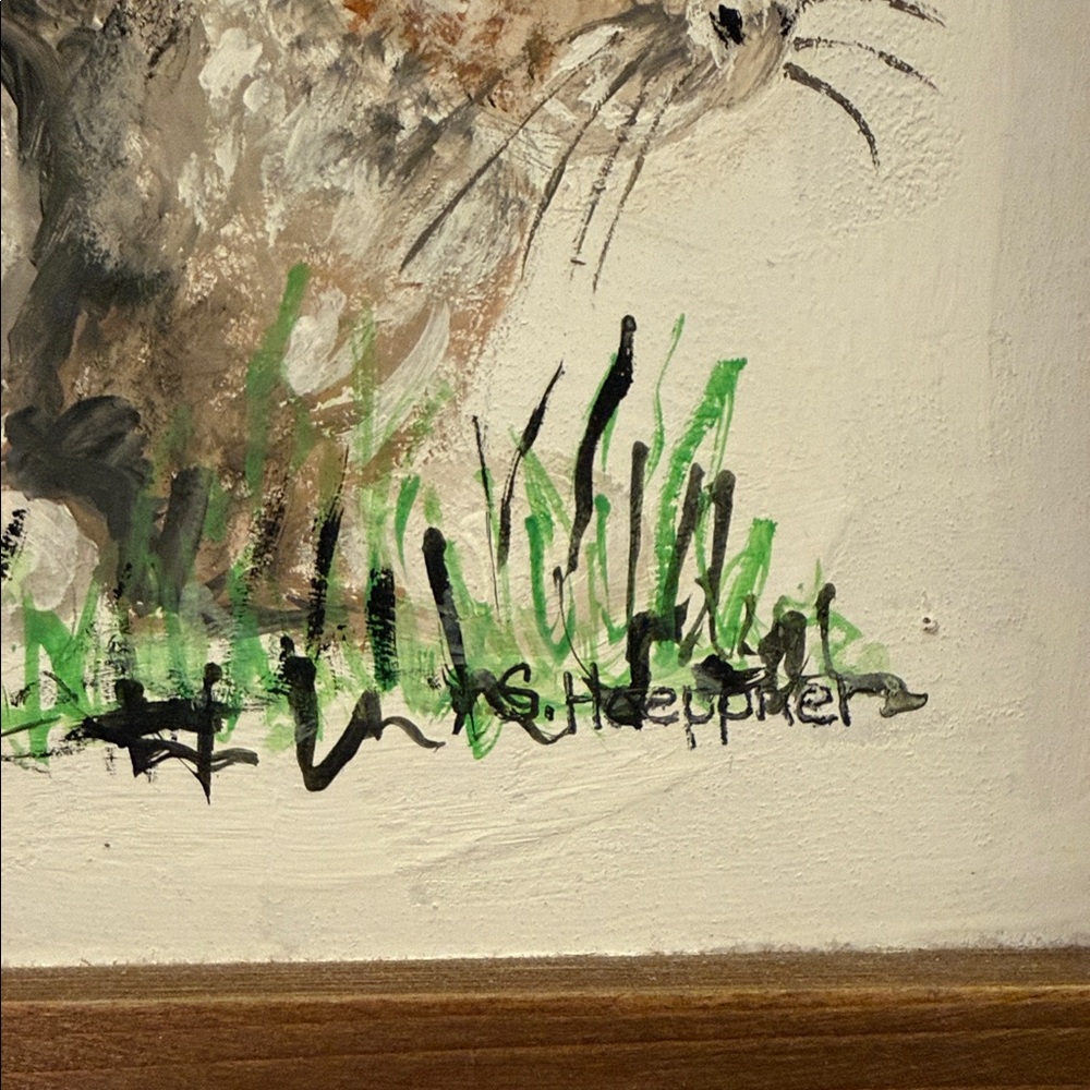 Rabbit Canvas Wall Art in Brown and Green - Unbranded - Picture 5 of 5